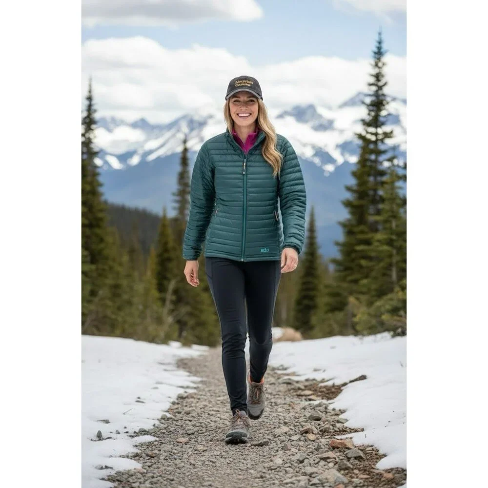 $249 Stio PINION 800 Down Sweater Fullzip Women's Med Hillside Spruce Green - Picture 1 of 16